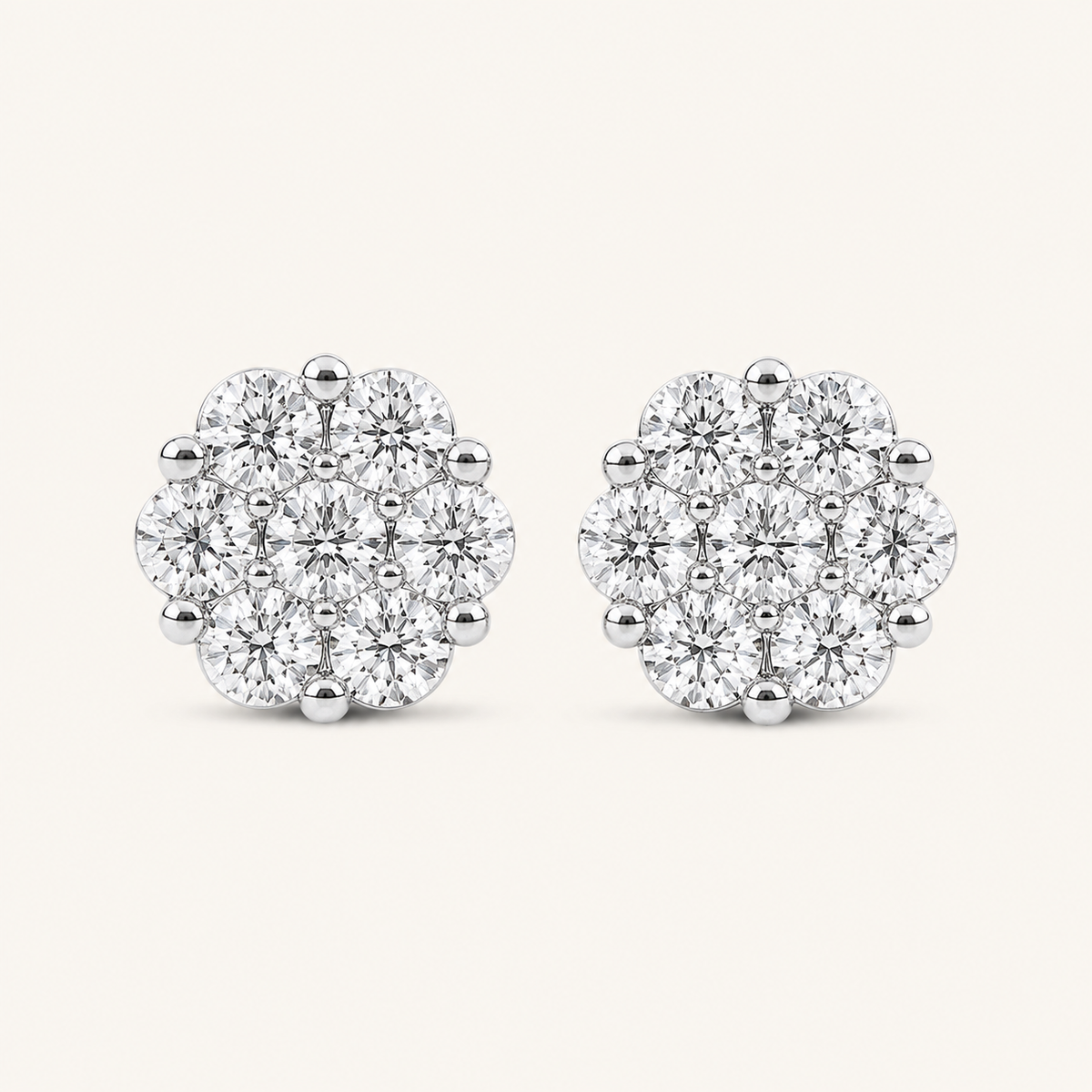1.00CT Round Cut Lab Grown Diamond Earrings