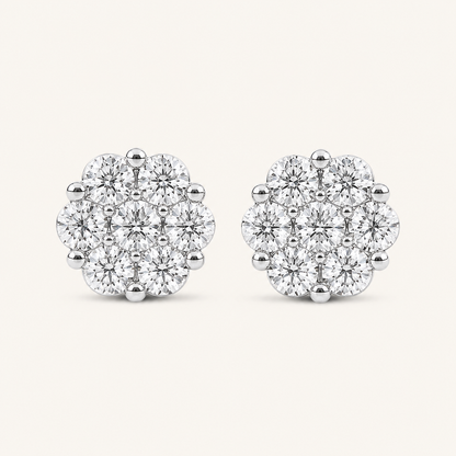 1.00CT Round Cut Lab Grown Diamond Earrings