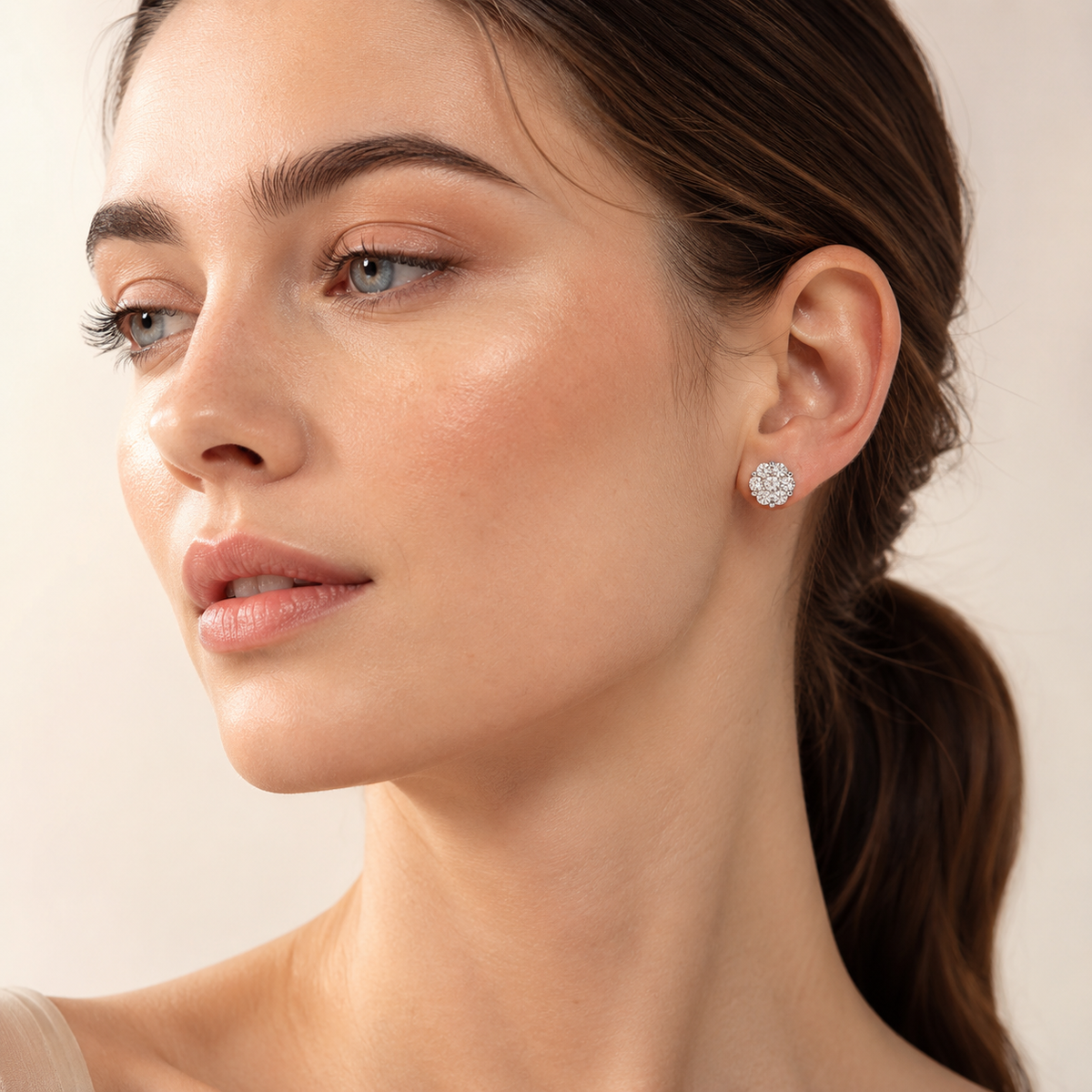 1.00CT Round Cut Lab Grown Diamond Earrings