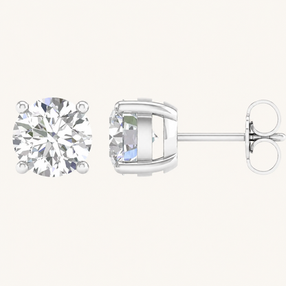 5.00CT Round Cut Lab Grown Diamond Earrings