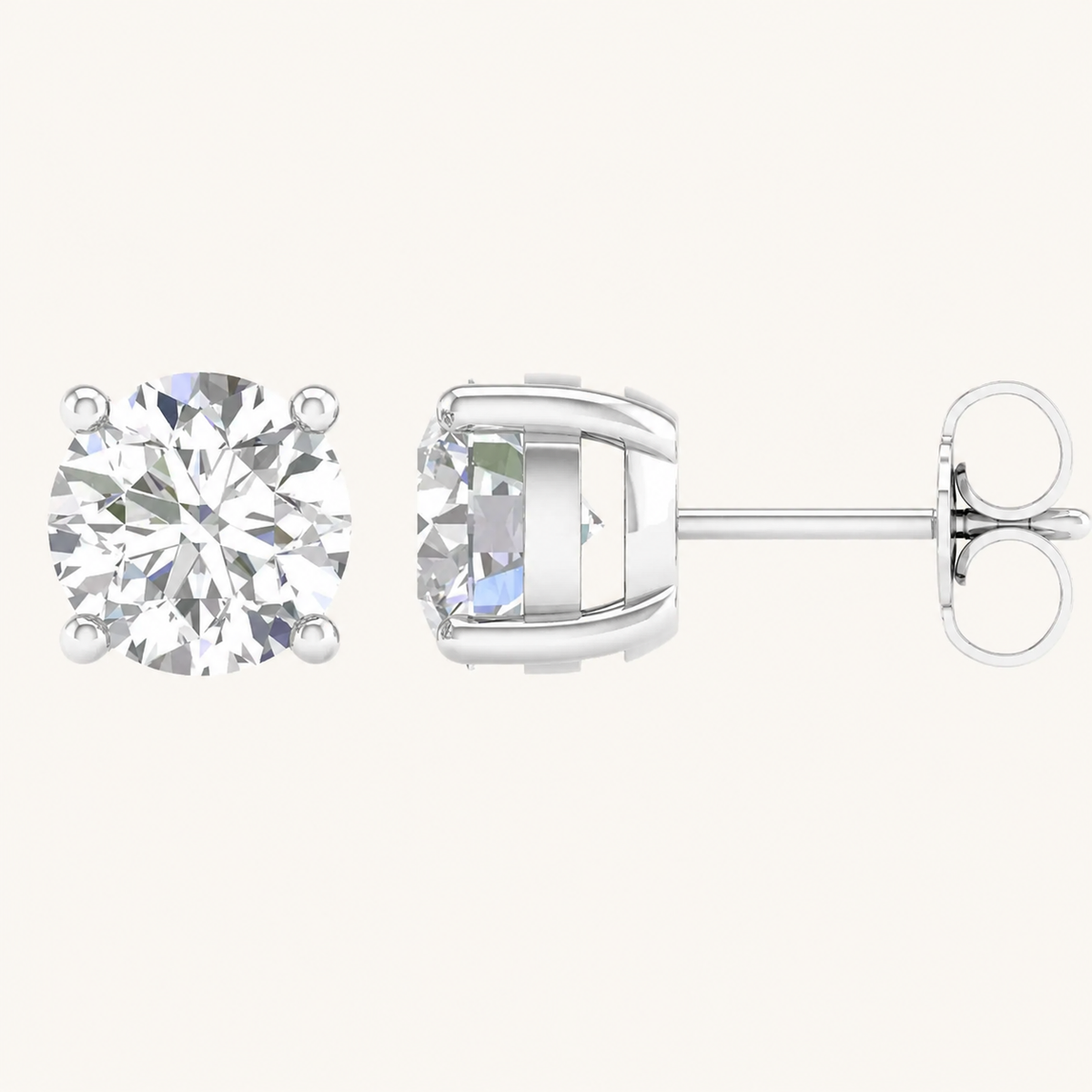 4.00CT Round Cut Lab Grown Diamond Earrings