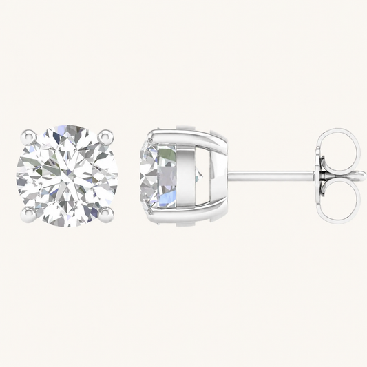 4.00CT Round Cut Lab Grown Diamond Earrings
