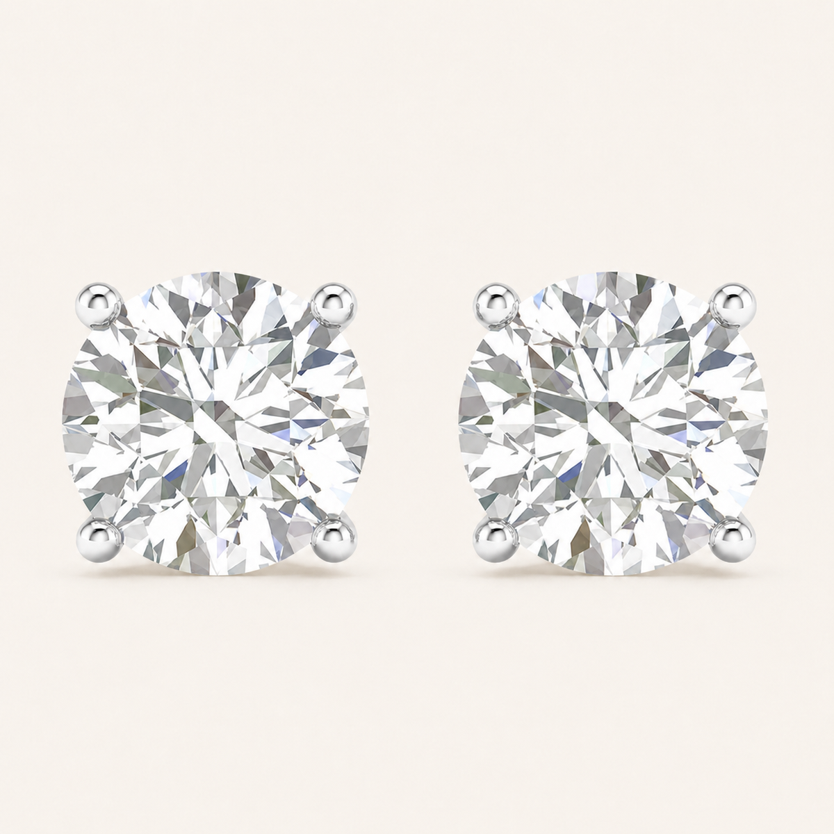4.00CT Round Cut Lab Grown Diamond Earrings