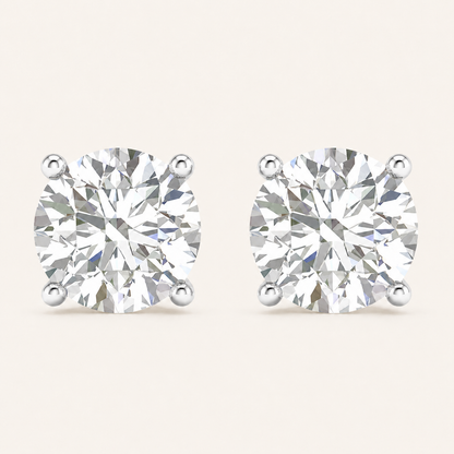 3.00CT Round Cut Lab Grown Diamond Earrings