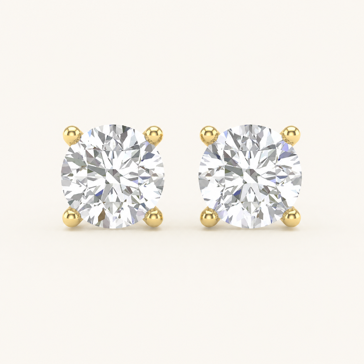 1.00CT Round Cut Lab Grown Diamond Earring
