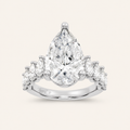 7.46CT Emeradl Cut Lab Grown Diamond Cluster Ring