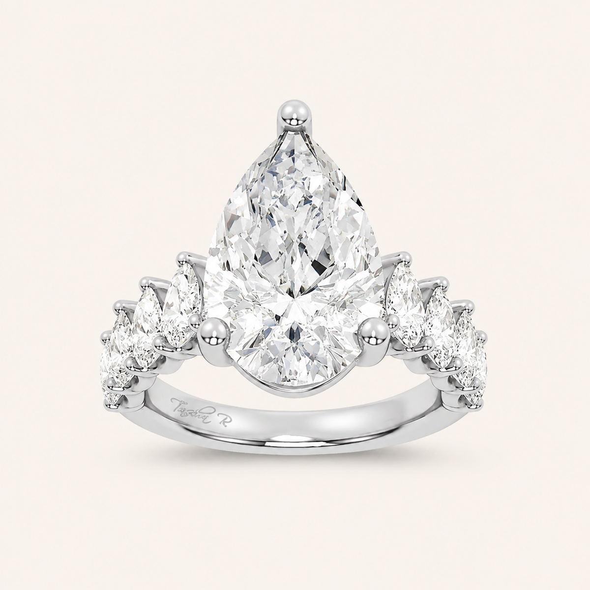 7.46CT Emeradl Cut Lab Grown Diamond Cluster Ring