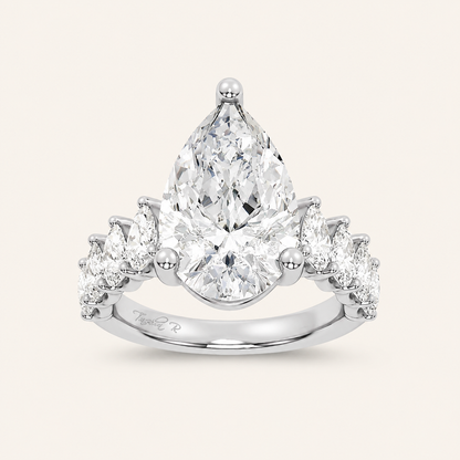 7.46CT Emeradl Cut Lab Grown Diamond Cluster Ring