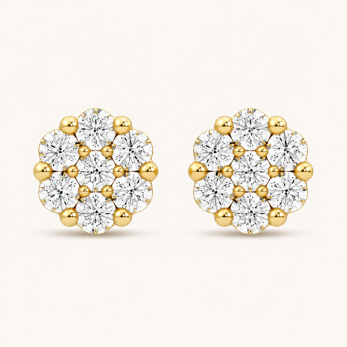 2.00CT Round Cut Lab Grown Diamond Earrings