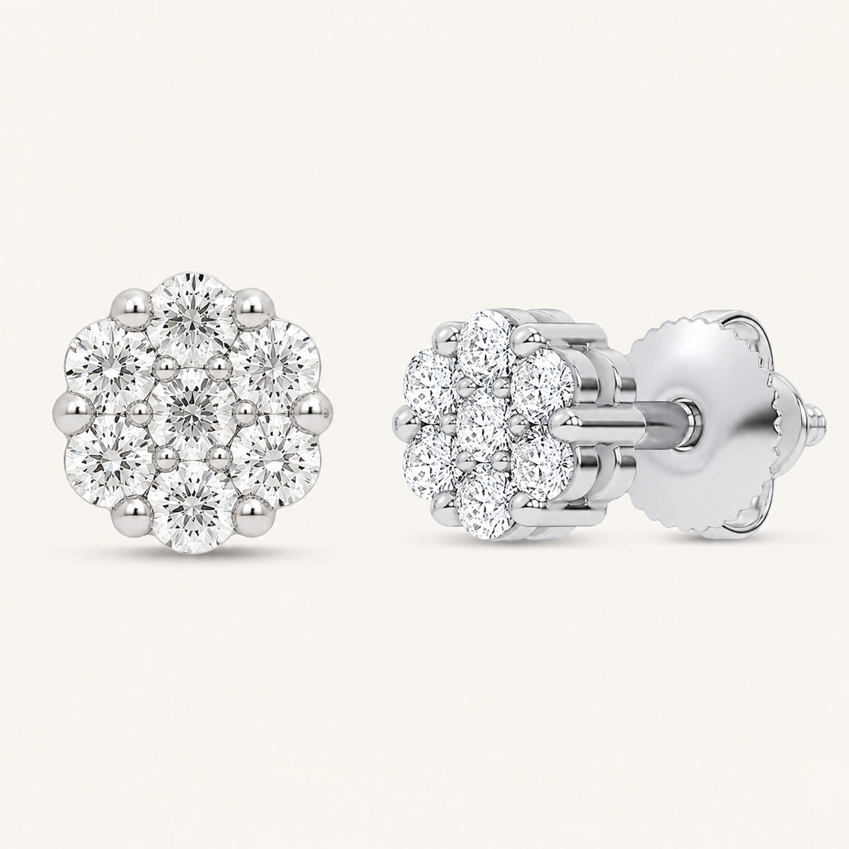 0.15CT Round Cut Lab Grown Diamond Earrings