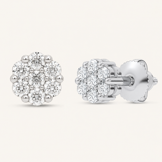 2.00CT Round Cut Lab Grown Diamond Earrings