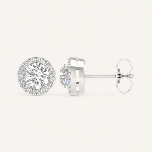 1.16 CT Round Cut Lab Grown Diamond Earrings
