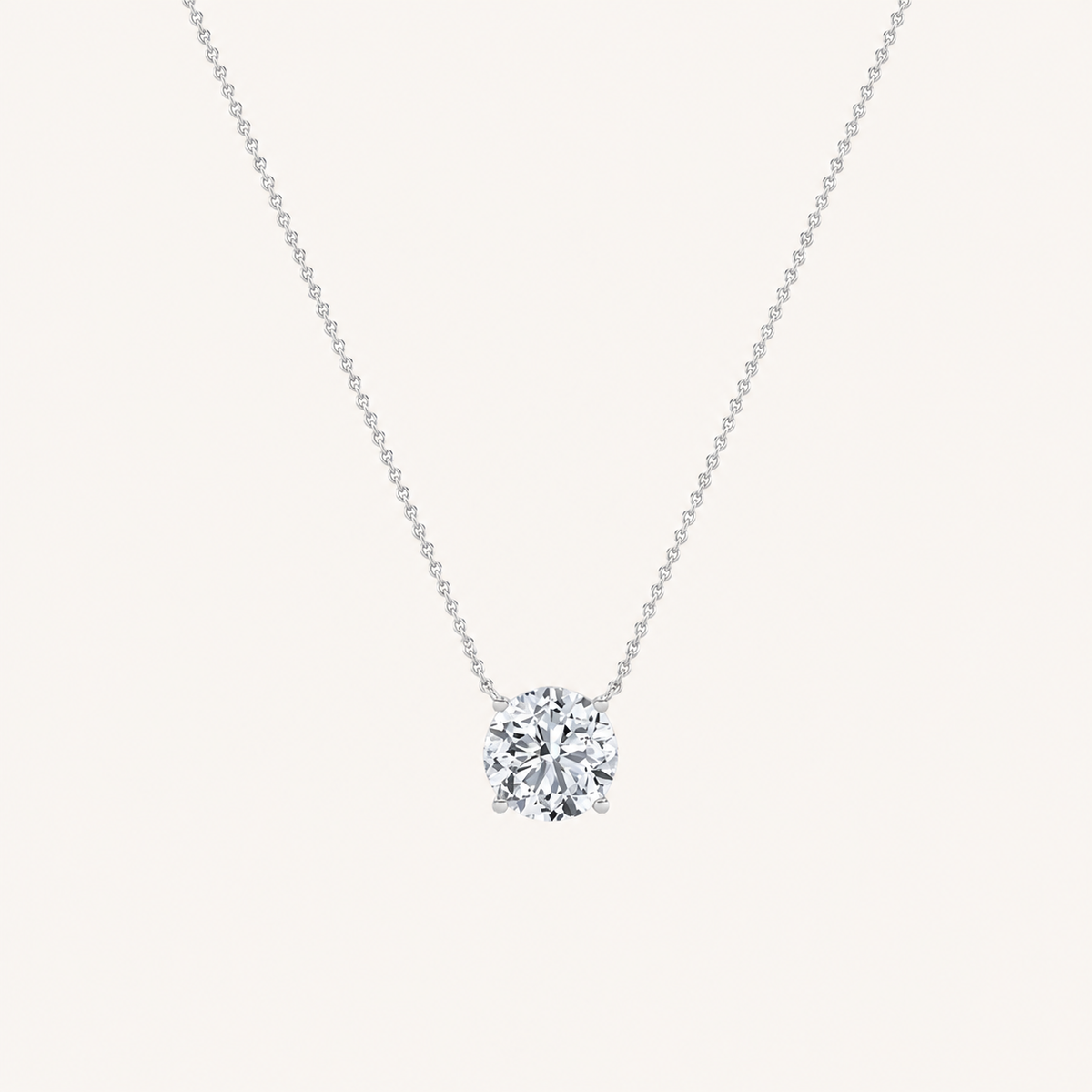0.25CT Round Cut Lab Grown Diamond Solitaire Necklace Pendant