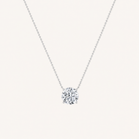 0.25CT Round Cut Lab Grown Diamond Solitaire Necklace Pendant
