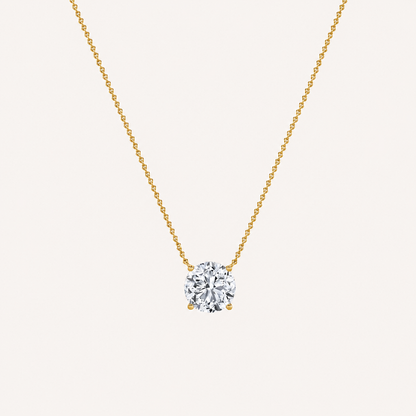 1CT Round Cut Lab Grown Diamond Pendant Necklace