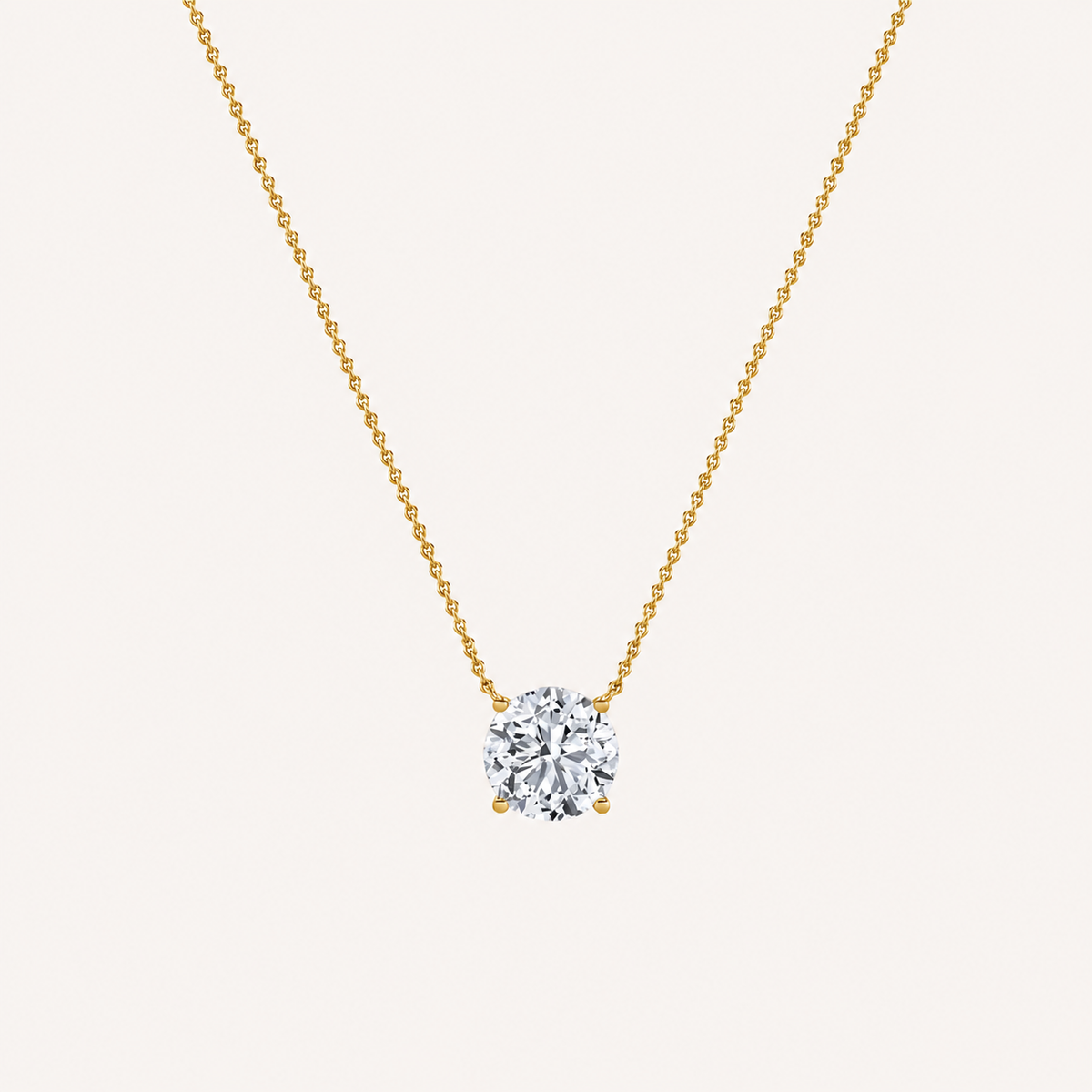 0.25CT Round Cut Lab Grown Diamond Solitaire Necklace Pendant