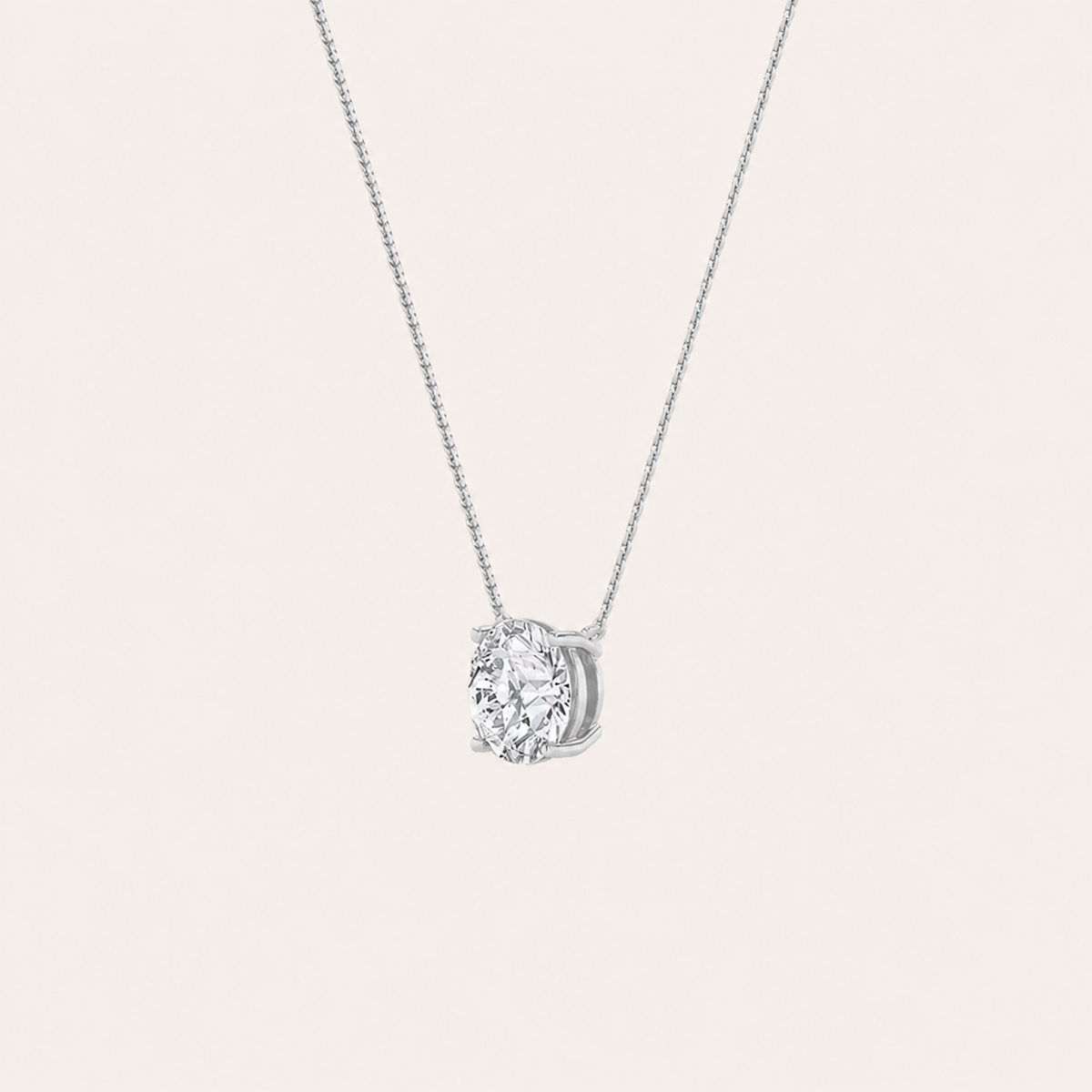 0.25CT Round Cut Lab Grown Diamond Solitaire Necklace Pendant