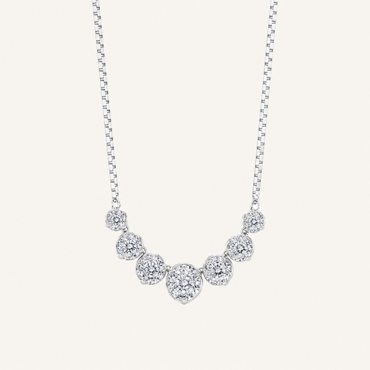 4.5CT Round Cut Lab Grown Diamond Seven Stone Necklace