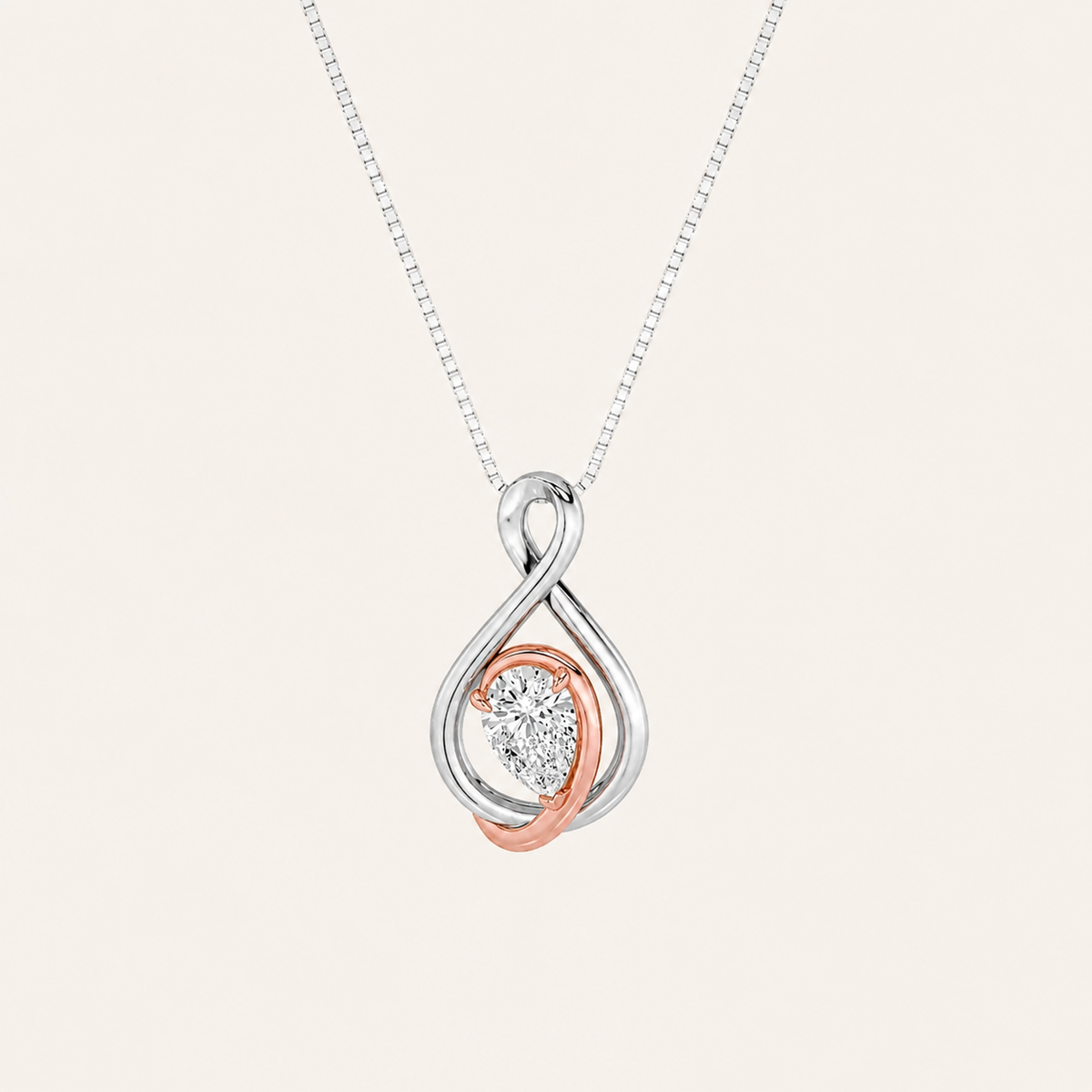 1.5CT Pear Cut Lab Grown Diamond Fancy Pendant Necklace