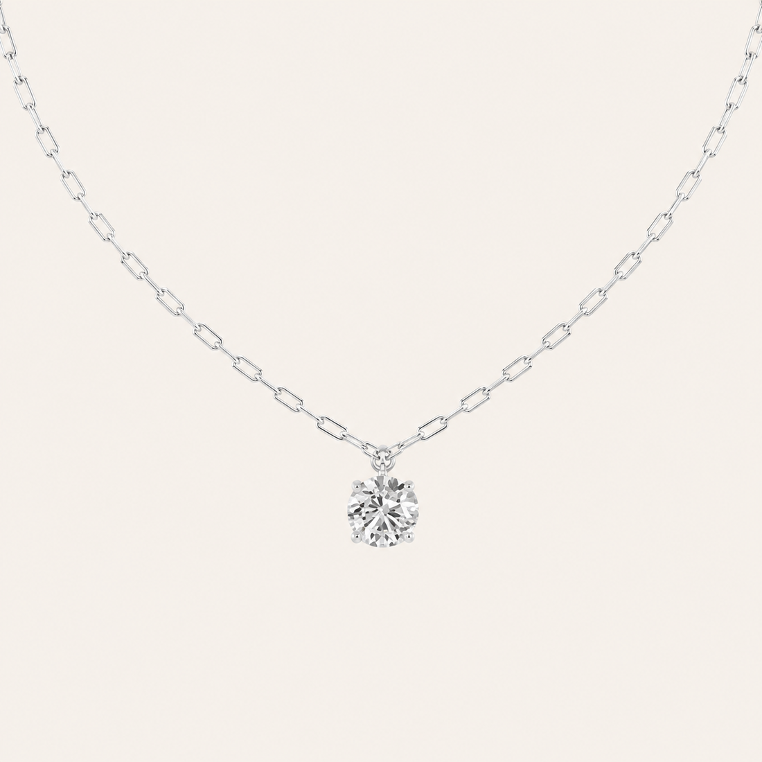 2CT Round Cut Lab Grown Diamond Strata Chic Collection Necklace Pendant