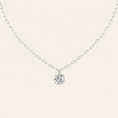 2CT Round Cut Lab Grown Diamond Strata Chic Collection Necklace Pendant