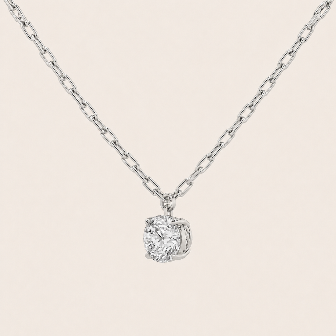 2CT Round Cut Lab Grown Diamond Strata Chic Collection Necklace Pendant