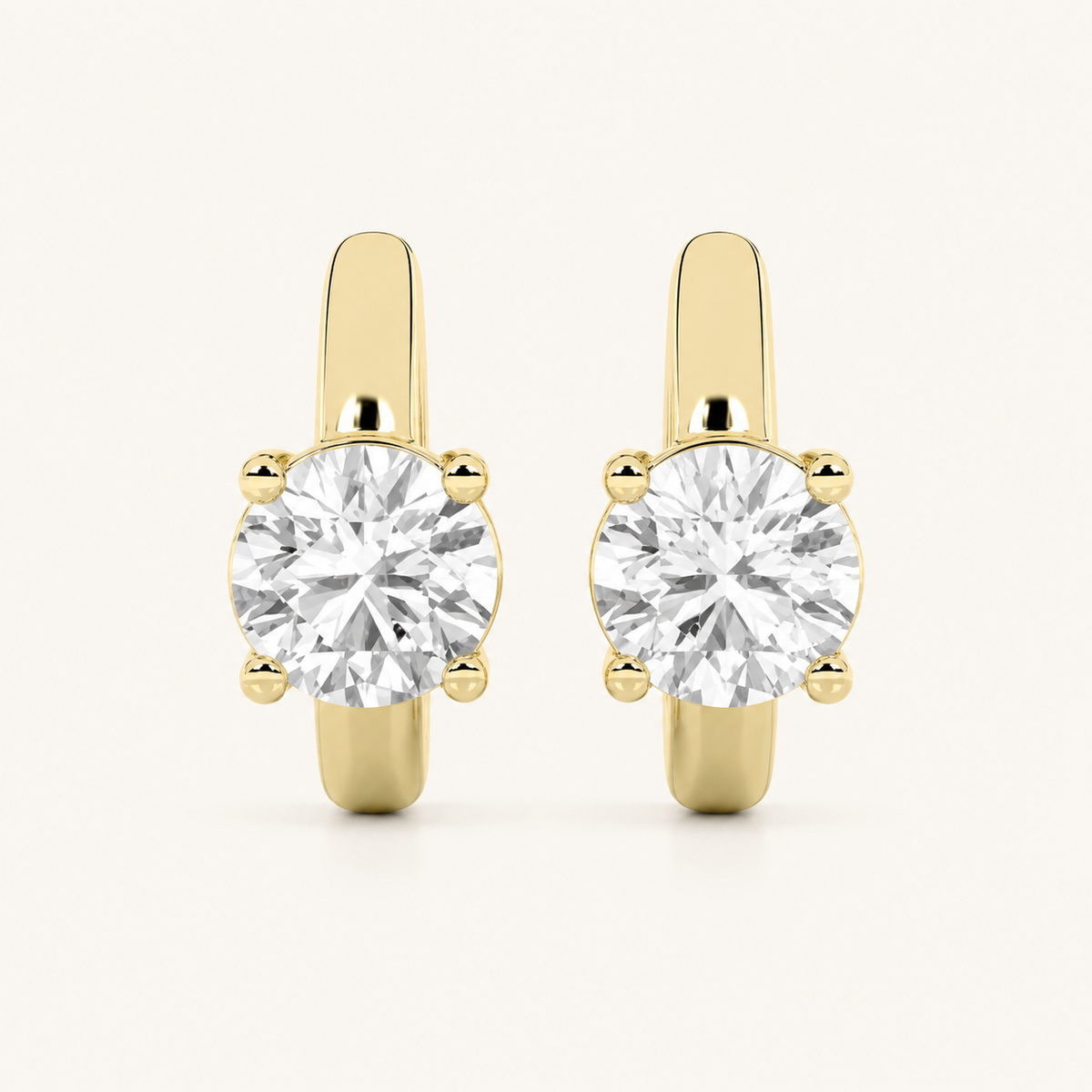 0.50CT Round Cut Lab Grown Diamond Huggie Cuff Earrings