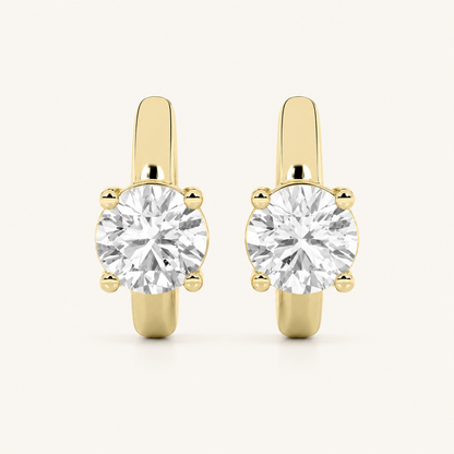 0.50CT Round Cut Lab Grown Diamond Huggie Cuff Earrings