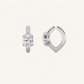 0.50CT Oval Cut Lab Grown Diamond Huggie Cuff Earrings