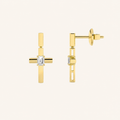 0.50CT Emerald Cut Lab Grown Diamond Cross Earrings