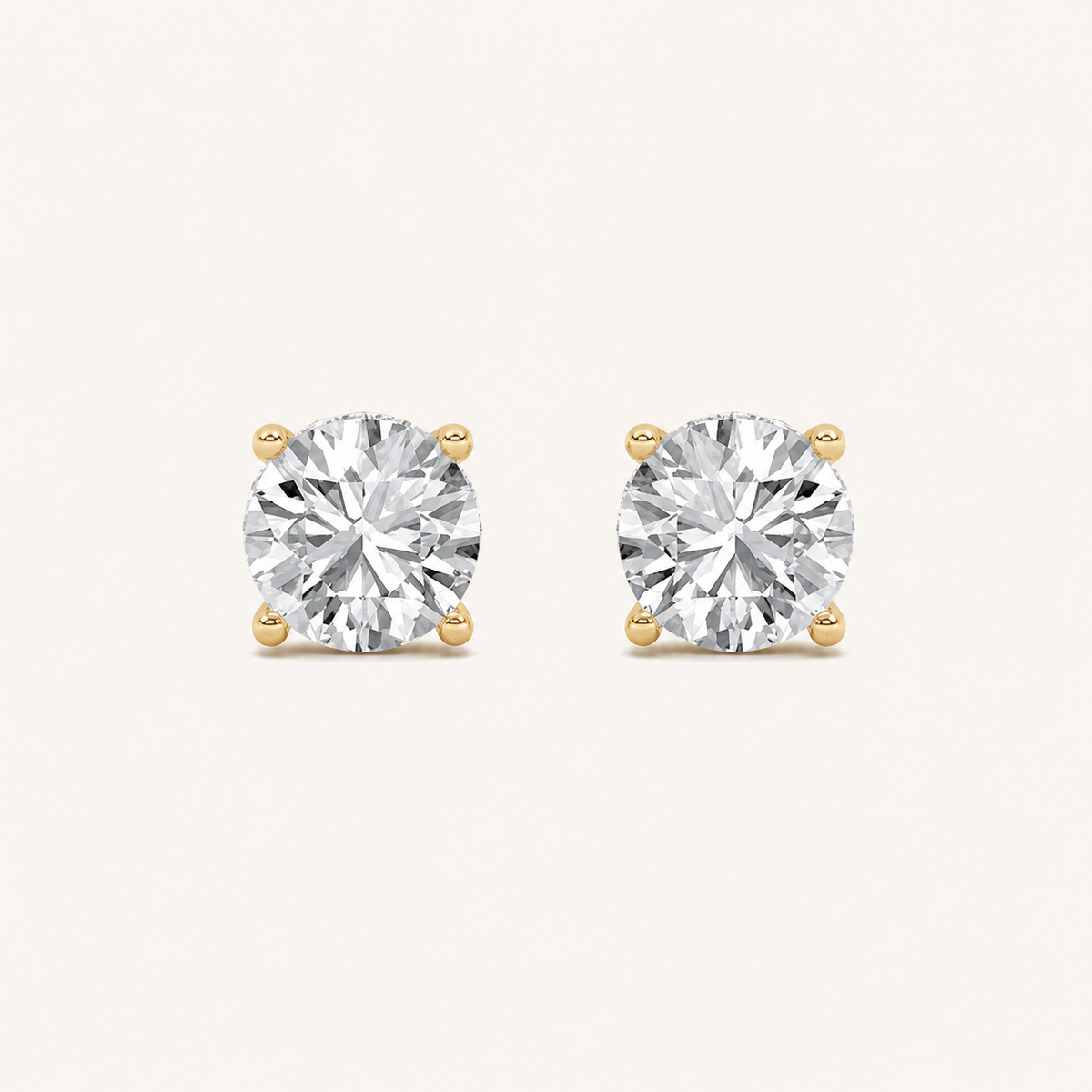 3CT Round Cut Lab Grown Diamond Hidden Halo Stud Earrings
