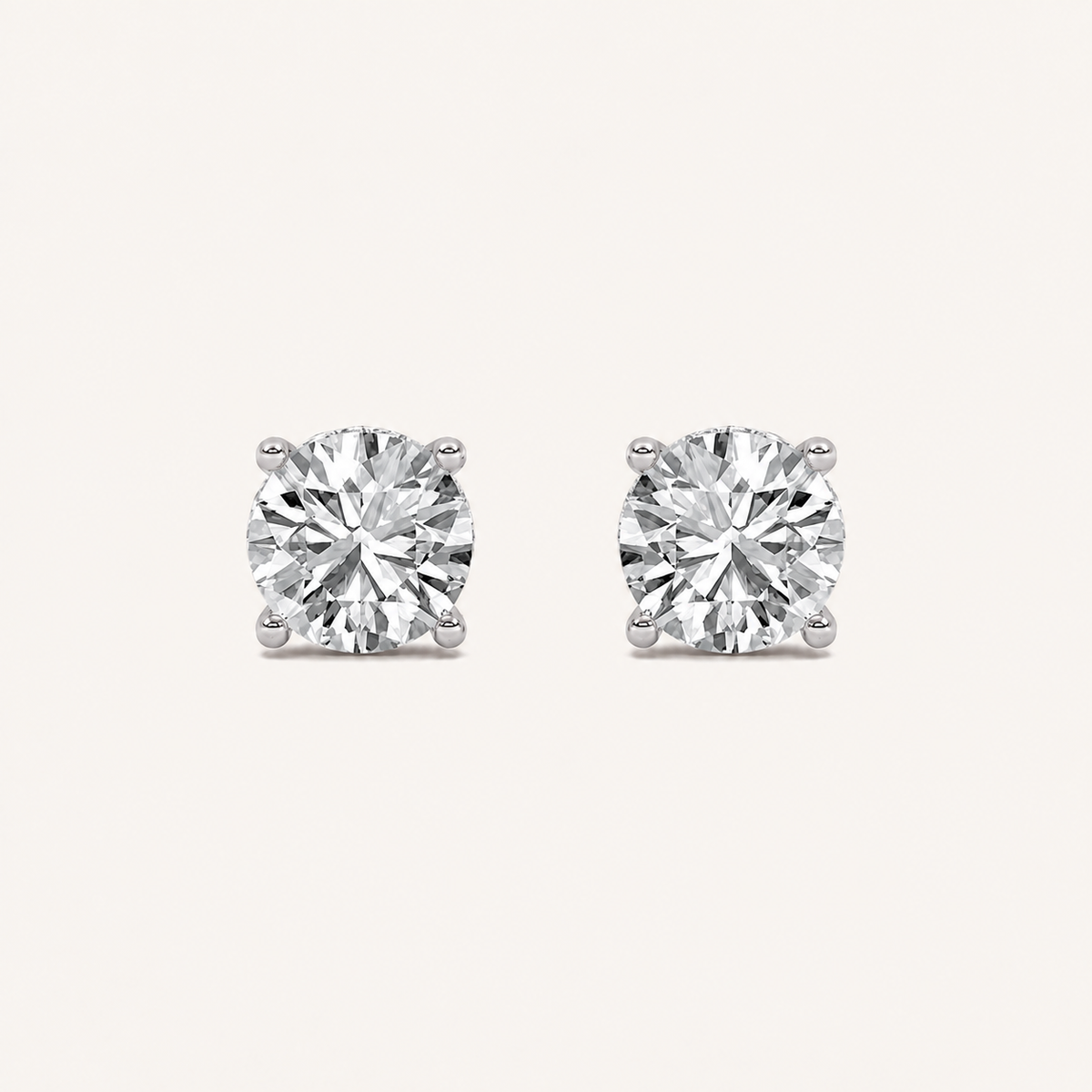 5CT Round Cut Lab Grown Diamond Hidden Halo Stud Earrings