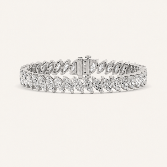 16.5CT Marquise Cut Lab Grown Diamond Tennis Bracelet