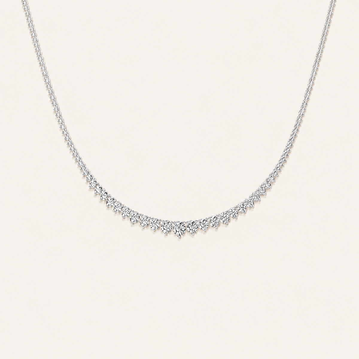 15CT Round Cut Lab Grown Diamond Tennis Necklace