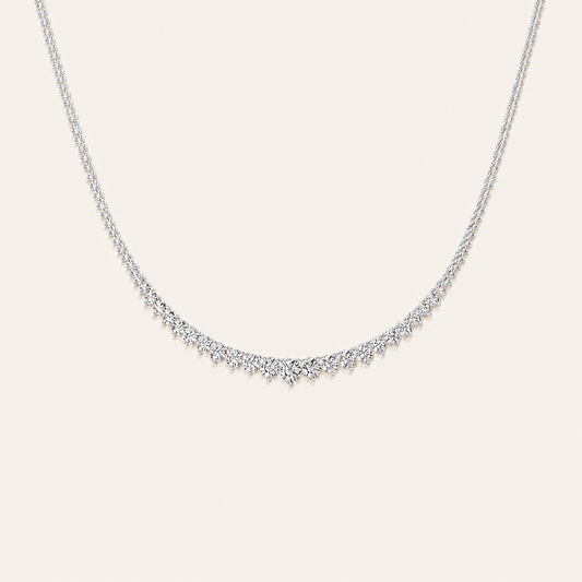 15CT Round Cut Lab Grown Diamond Tennis Necklace