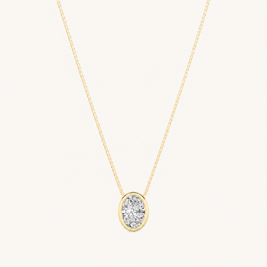1 Ct Oval Lab Grown Diamond Pendant Necklace