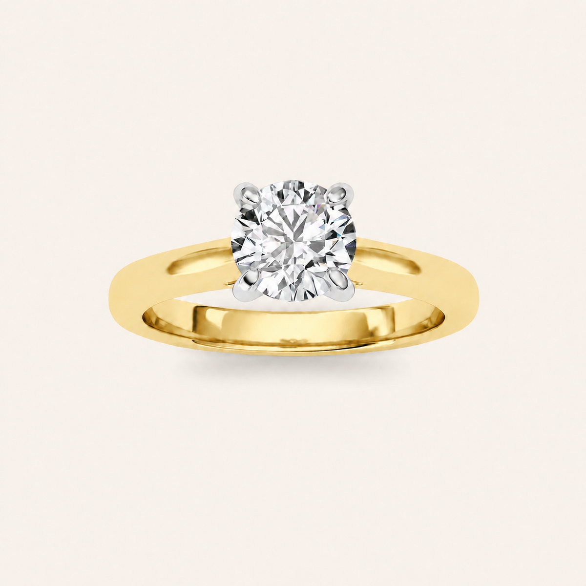 1CT Round Cut Lab Grown Diamond Solitaire Ring