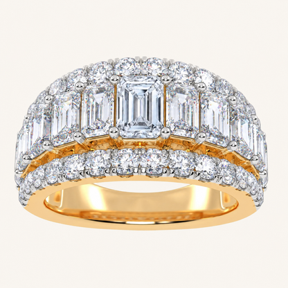4.00 CT Emerald Certified Lab Grown Diamond Cluster Men's Ring
