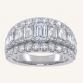 4.00 CT Emerald Certified Lab Grown Diamond Cluster Men's Ring