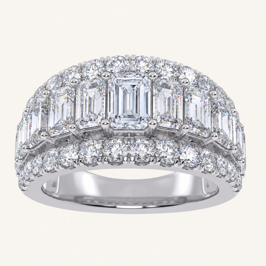 4.00 CT Emerald Certified Lab Grown Diamond Cluster Men's Ring