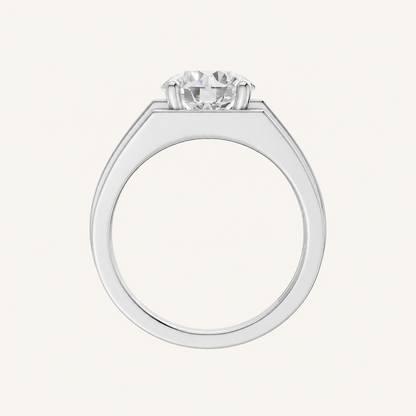 3CT Round Cut Certified Lab Grown Diamond Solitaire Men's Ring