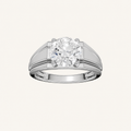 3CT Round Cut Certified Lab Grown Diamond Solitaire Men's Ring