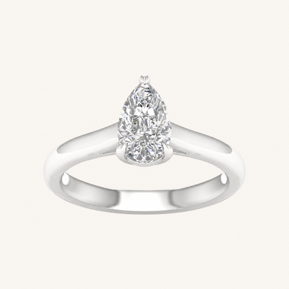 1.00CT Pear Cut Lab Grown Diamond Solitaire Ring