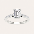 1.25CT Emerald Cut Lab Grown Diamond Side Stone Ring