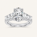 4.06CT Oval Cut Certified Lab Grown Diamond Cluster Ring