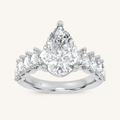4.20CT Pear Cut Certified Lab Grown Diamond Cluster Ring
