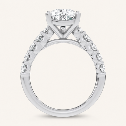 4.20CT Pear Cut Certified Lab Grown Diamond Cluster Ring
