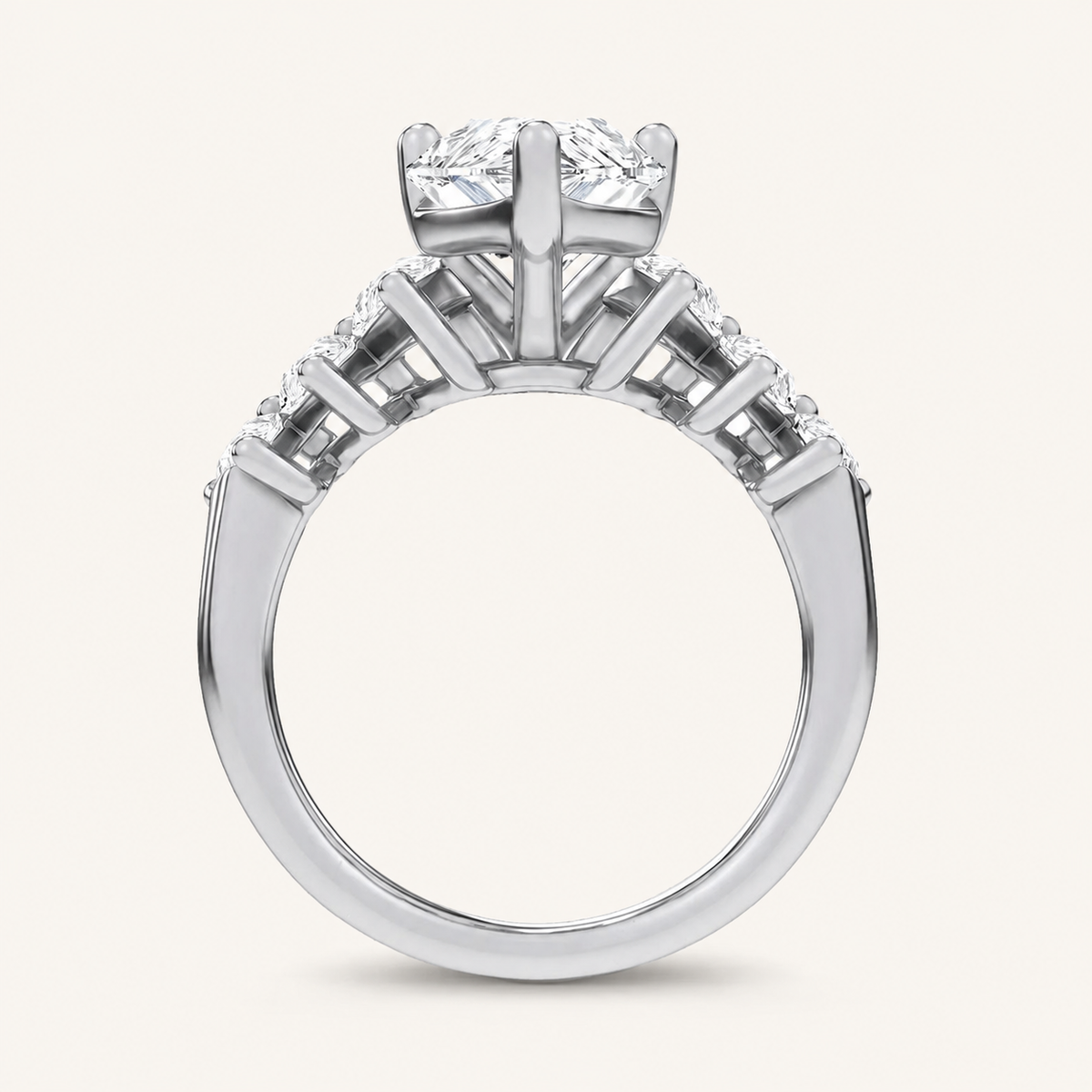 4.22CT Pear Cut Certified Lab Grown Diamond Cluster Ring