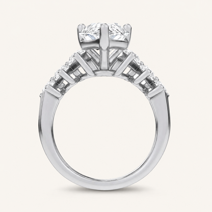 4.22CT Pear Cut Certified Lab Grown Diamond Cluster Ring