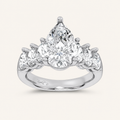 4.22CT Pear Cut Certified Lab Grown Diamond Cluster Ring